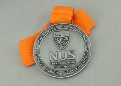 China Long Ribbon National University Singapore Medals With  Zinc Alloy Die Casting for sale