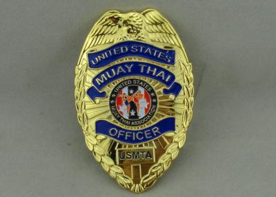 China Custom USMTA Muay Thai Zinc Alloy Souvenir Badges 3.5 inch Soft Enamel for sale
