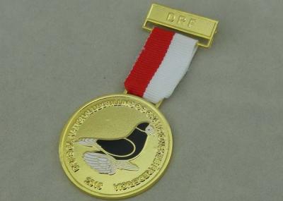 China Synthetic Enamel DRF Custom Awards Medals Gold Plating Zinc Alloy With Ribbon Medal for sale