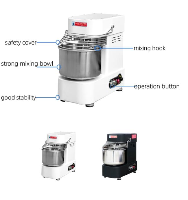 Small Electric Spiral Dough Mixer - Front View