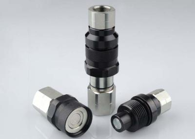 China Thread Locked Type Flush Face Hydraulic Quick Couplers LSQ-VEP Black Zinc Nickle Plated for sale