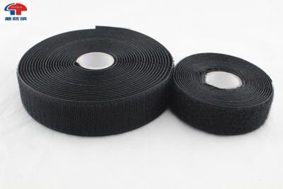 China Black Durable 100mm Sew On Hook And Loop Fastener Straps In Roll , strong sticky for sale