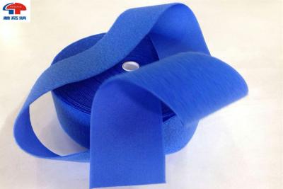 China Blue Hook and loop fasteners , 50mm Nylon Loop Fabric 25meters per roll for sale