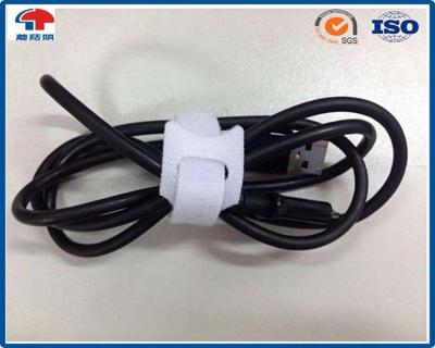 China T Type Nylon Hook Loop cable ties reusable , heavy duty cable ties Logo Printing for sale