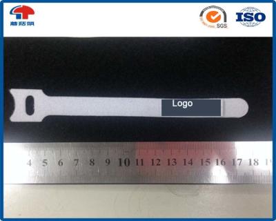 China 12.5mm * 150mm White releasable cable tie Hook Loop with label use on electric wire and cable for sale