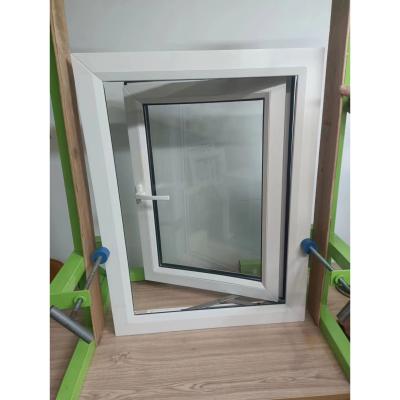 China PVC Swing Push Out Window Double Glaze Residential Casement Windows for sale