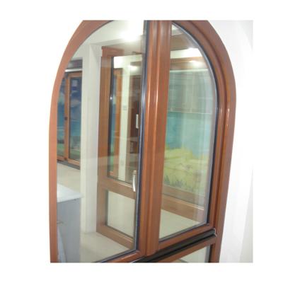 China Residential Solid Wood Window Tilt And Turn Arch Wooden Window for sale