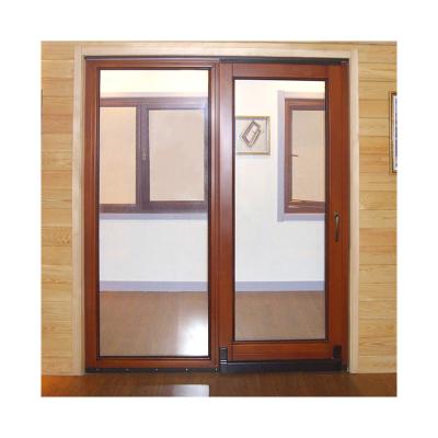 China Poupança de energia Porta de entrada de madeira maciça Madeira vidro duplo de vidro inclinação e porta virada à venda