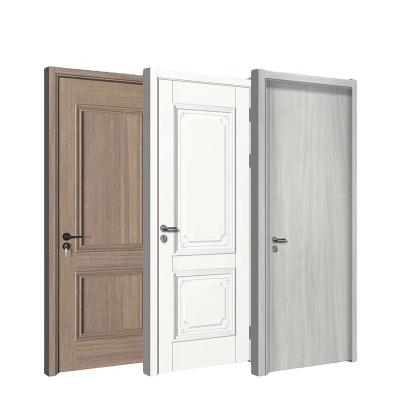 China Main Solid Wood Entrance Door Waterproof PVC Finish Interior MDF Door for sale