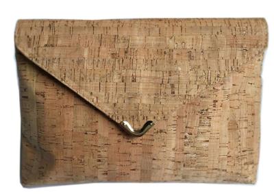 China Ladies New Style Cork clutch 11''x7.8'' with button closure, Blue Lining, customized color is available for sale