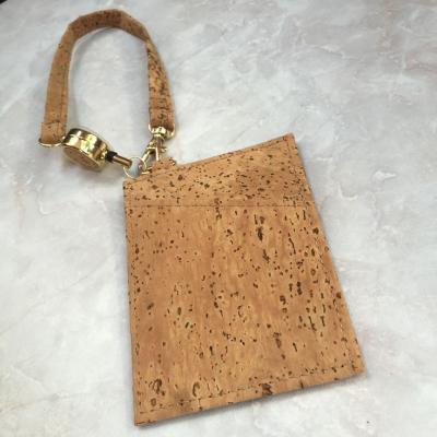 China Popular Natural Cork Money Clip Credit Card Holder with Handle for sale
