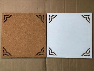 China Factory Directly Price Adhesive 12''x12'' 4 pack Cork Board with Hollowing Flower Shape in Nature Color for sale