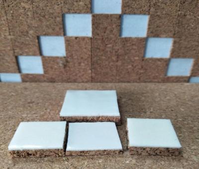 China 40x40x10mm Glass & Mirror Seperating Cork Pad with PVC Foam Backing for sale