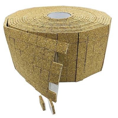China Factory Wholesale 25*25*5+1MM Cork Pads with Static Foam Backing for Protecting Glass by Rolls for sale
