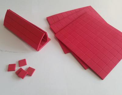 China Wholesale 25x25x4MM Red Rubber +1MM Cling Foam of Glass Protective Red EVA Spacer separator protector pads By Sheet for sale