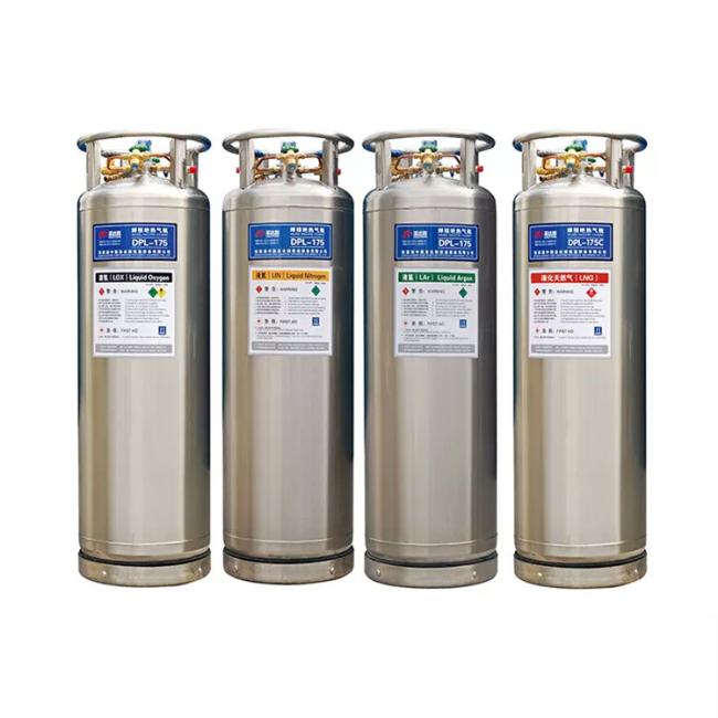 SUS304 Vertical Vacuum Insulation Cryogenic Liquid Dewar Cylinder
