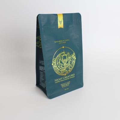 China Custom Printed Uv Print Side Gusset  Coffee Stand Up Pouch With Easy Tear Zipper for sale