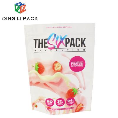 China Strawberry protein powder stand up zipper bag 1.2kg sealing food grade packing stand up mylar bags for sale