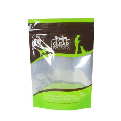 China Wholesale Stand Up Pouches With Zipper For Pet Dog Food Packaging With Window for sale