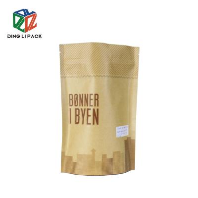China Custom Fully Printed Heat Sealable Paper Kraft Ziplock Bags With Valve for sale