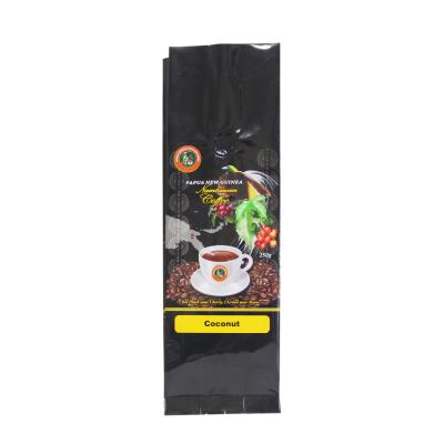 China Glossy Surface Mylar Side Gusset Plastic Coffee Bean Bag Pouch With Valve for sale