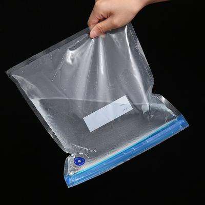 China Small Ziplock Pouch Transparent Fresh Keeping Vacuum Clothing Bag With Stomates for sale