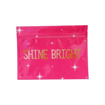China Pink Beauty Lip Gloss Packaging Waterproof Plastic Zipper Bag Gravure Printing for sale