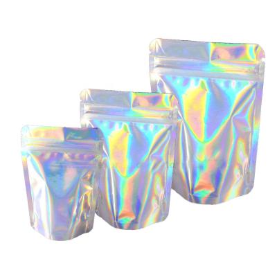 China Resealable Aluminum Foil Custom Mylar Bag Holographic Stand Up Pouch for sale