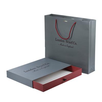 Cosmetic Paperboard Paper Gift Bags Box Sets With Drawer And Handle