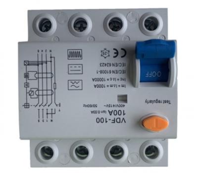 Китай Тип IEC 61008-1 b поляка автомата защити цепи EKL6-100B 100mA 4 RCCB продается