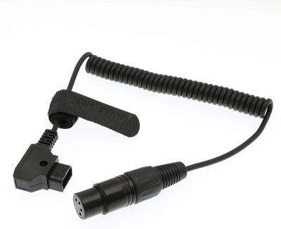 China XLR 4 Pin Female To D Tap Coiled Power Cable For Practilite 602 DSLR Camcorder Sony F55 SXS Camera for sale
