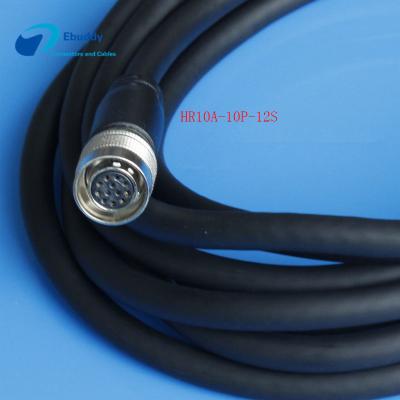 China Cable de conexión de la cámara del vuelo del Pin de Hirose 12 para la fuente de alimentación de la cámara CCD HR10A-10P-12S en venta