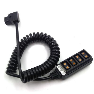 China D-Tap Camera Connection Cable Ptap Powertap Male To 4* Female Spring Cable for sale