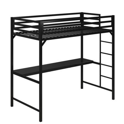 China Heavy Duty Twin Double Decker Black Metal Bunk Bed Frame for sale