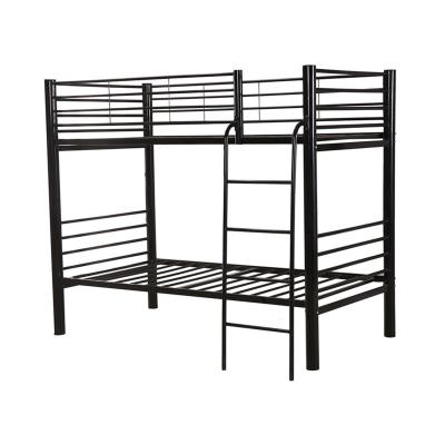 China Black Twin Size All Steel Military Triple Metal Bunk Bed Frame for sale