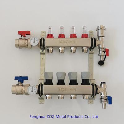 China Stainless Steel UFH 4-Port Manifolds for Underfloor Heating systems for sale