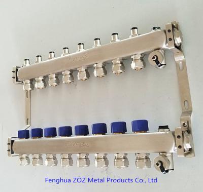 China Floor Heating Water Manifolds are available for 2 - 12 loop underfloor heating circuits for sale