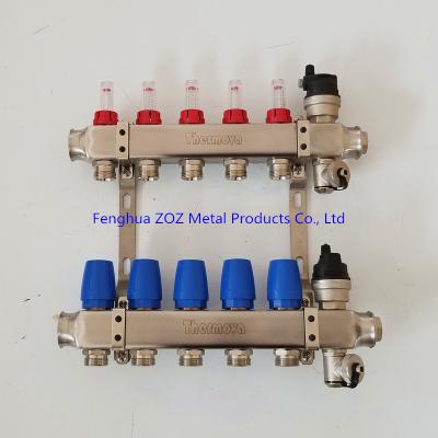 China Under Floor Central Heating Manifolds ,Stainless Steel Flow Meter Manifold for sale