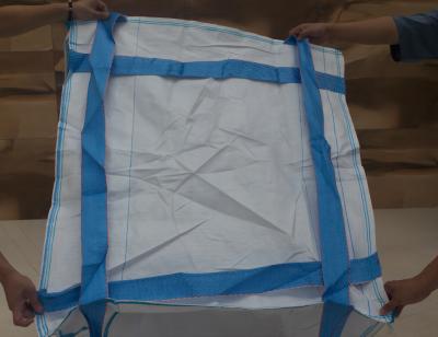 China 2500kg Cement PP Big Bag Jumbo FIBC Bulk Bag With Safety Band for sale