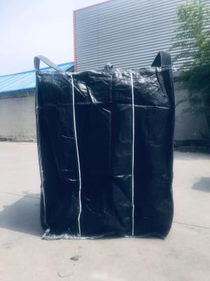 China 1.5 Tons 100% PP Woven Big Bag Black Carbon Bulk Bag Carbon Black Containers for sale