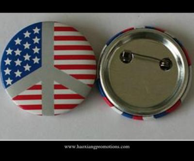 China custom company logo regular size tin button badge with safety tin/ plastic badge for sale