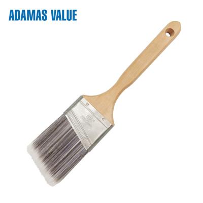 China Angled paint brush,wood paint brush,paint brush filament with long wooden handle brush for sale