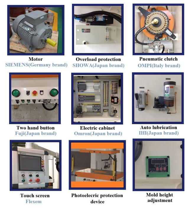 Interior view of pneumatic punching press machine showing mechanical components