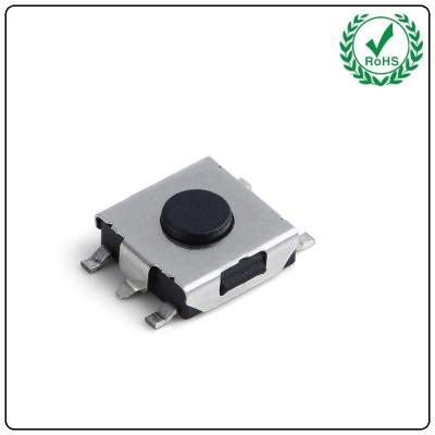 China 5 Pins SMD Tact Switch , 6.2x6.2x2.5 4.0H Micro Black Key Button Switch for sale