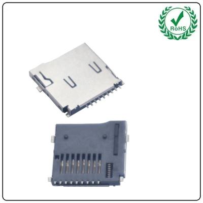 China 9pin 1.85H TF Push Push Memory Card Connector , Small Mini Sd Card Connector for sale