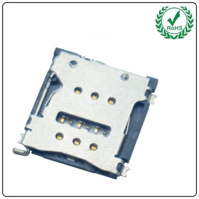 China PTFE insulation resistance Push Nano Sim Card Connector 1.5H With Card Tray for sale