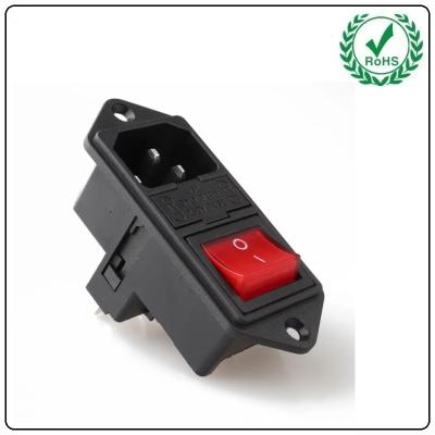 China LZ-14-F14 C14 Electrical Switch Socket 3 Pin Toggle Switch Wiring Fuse Connector Plug en venta