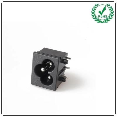 中国 LZ-6-1WP4P3 Screw Mount Inlet Plug Socket AC Mickey Black 3 Pin IEC320 Connector 販売のため