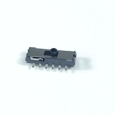 中国 スライド スイッチ、SMD 12 Pinの横の側面の滑走スイッチ、2P2T断続器オンオフ押しの気転スイッチ、小型トグル スイッチ 販売のため