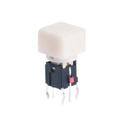 China Mini SPST Illuminated Push Button Switch IP40 With Cube Cap for sale